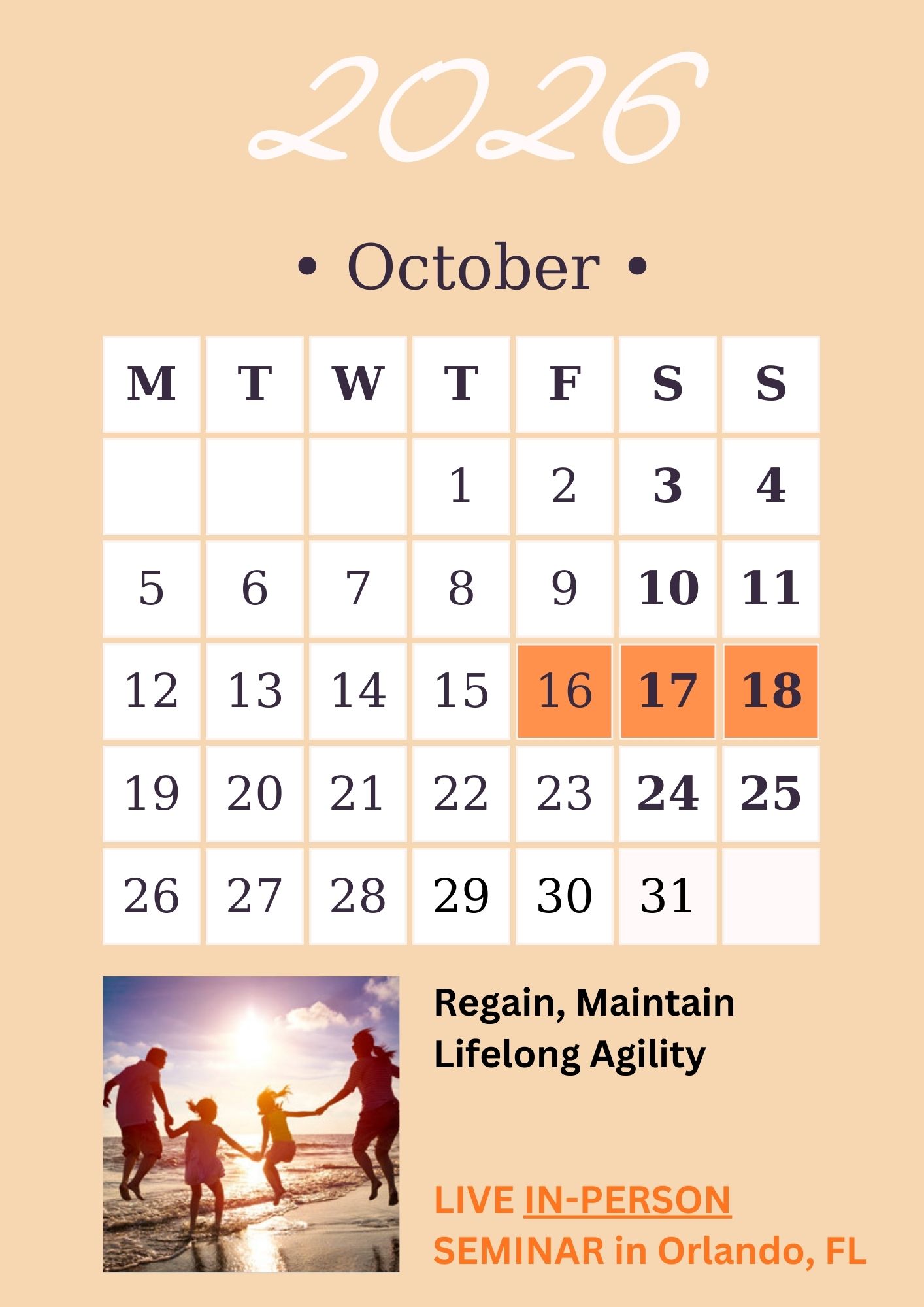 Regain, Maintain Lifelong Agility - CEs Seminar Live In-Person