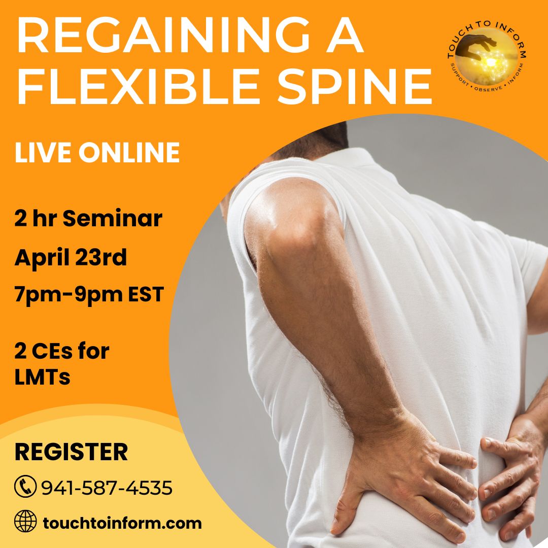 Regaining a Flexible Spine Seminar APR 23 2026 - CEs for LMTs